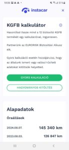Instacar KGFB kalkulátor